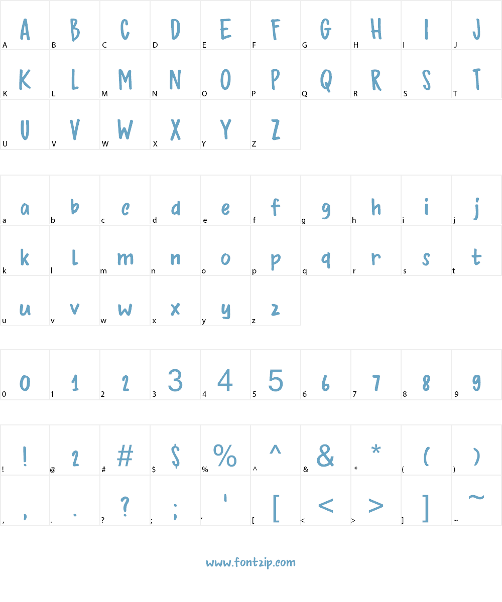 DK Bupkis Font Character